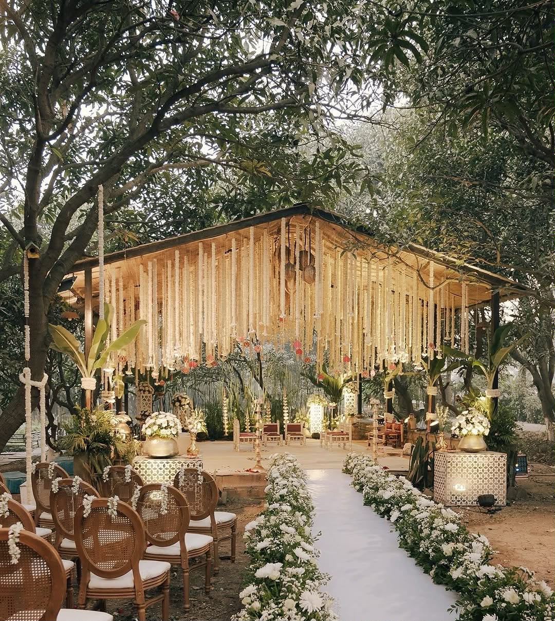 Floral mandap stage styling decoration